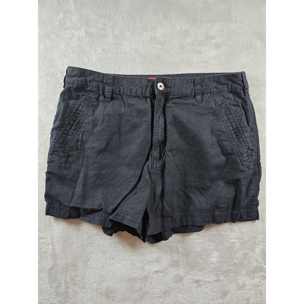 Guess Shorts Womens Large Linen‎ Blend Black 3" Inseam